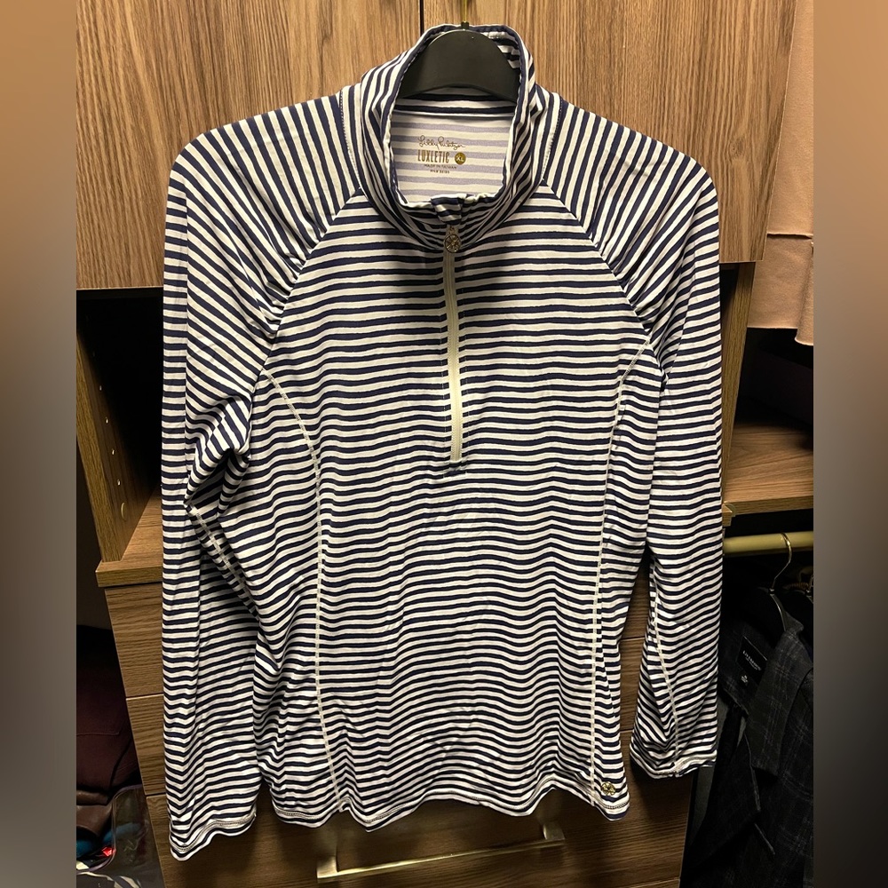 Striped Luxletic Half Zip